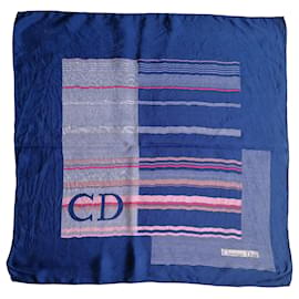 Foulard Christian Dior in seta onda blu 55x55