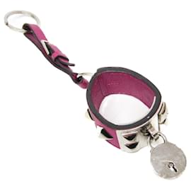 Porte-clés Collier De Chien Hermès en cuir violet
