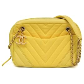 Borsa a Spalla Gialla Chanel Chevron V-stitch