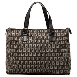 Bolso tote de lona Zucchino marrón Fendi