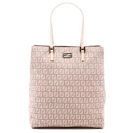 Fendi Pink Zucchino Canvas Tote