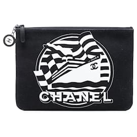 Clutch La Pausa in tela nera media di Chanel