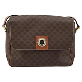 Céline Borsa a Spalla Celine Vintage Macadam con Logo Circolare in Tela e Pelle