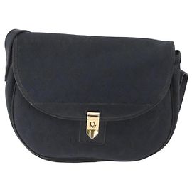 Christian Dior Vintage Honeycomb Flap Canvas and Leather