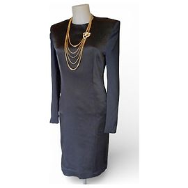 Haider Ackermann Black Satin Sheath Dress