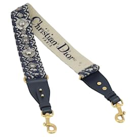 Christian Dior Trotter Canvas Shoulder Strap 36.6"" Navy Auth ep13575