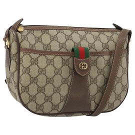 Borsa Sherry Line GG Supreme Web di GUCCI in PVC beige 001 123 6177 002 Auth ep13516