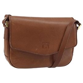 Borsa a Spalla Burberrys in Pelle Marrone Oro Auth ep13419