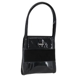 Sac fourre-tout GUCCI en cuir verni noir 007 2023 0231 Auth bs33161