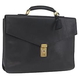 Borsa da lavoro CHANEL in pelle caviar nera con dettagli in oro CC Auth ka2603