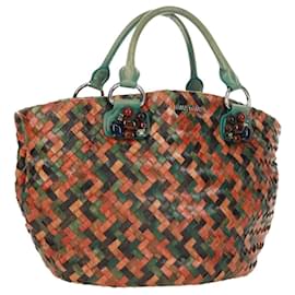 Borsa a mano in pelle Miu Miu con catena multicolore argento autentica 165767V