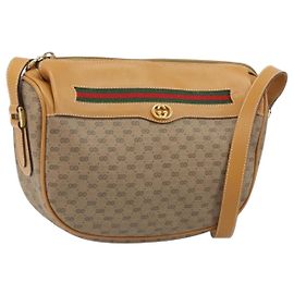Bolso Sherry Line en PVC Beige Micro GG Supreme Web de GUCCI 001 115 0918 Auth BA10601