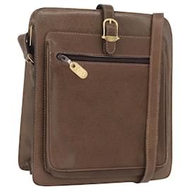 Gucci Borsa a Spalla in Pelle Marrone Oro Auth 170114