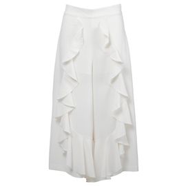 Autre Marque Calças brancas com babados Alice McCall