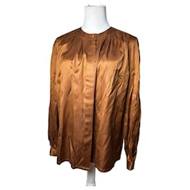 Blusa in seta vintage Dior marrone arancione M