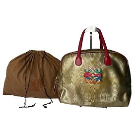 Vintage Loewe Madrid Perlengeprägte Lederhandtasche in Gold Mehrfarbig