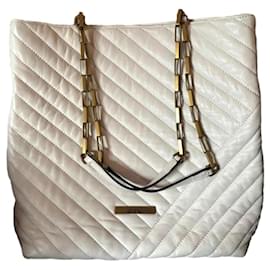 Isabel Marant Tote Borsa in Pelle Bianca con Manico a Catena