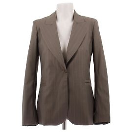Regina Rubens Blazer marrone a righe in lana