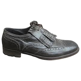 Manfield Richelieu Sapatos de Amarrar Couro Marrom Escuro - Autre Marque