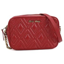 Rote Leder Schultertasche Miu Miu