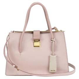 Sac fourre-tout en cuir rose Miu Miu