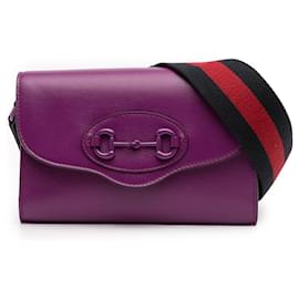 Gucci Mini Borsa in Pelle Viola Horsebit 1955 Web
