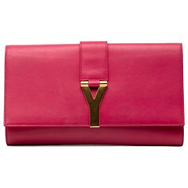 Pochette Chyc Ligne en cuir rose Saint Laurent