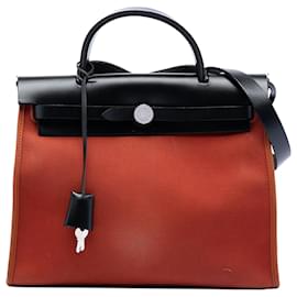 Hermès Naranja Toile Herbag Zip 31