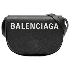 Balenciaga Borsa a tracolla Ville Day XS in pelle di vitello grana nera con logo