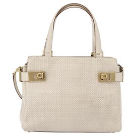 Borsa in pelle media Double Gancini con fibbia laterale Salvatore Ferragamo