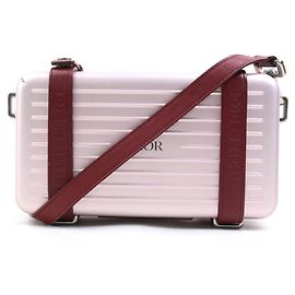 Borsa a spalla bordeaux e rosa metallico Christian Dior