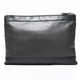 Bolso de mano de cuero M con logo clip Balenciaga