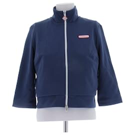 Maglione con zip blu marino in cotone - Casablanca