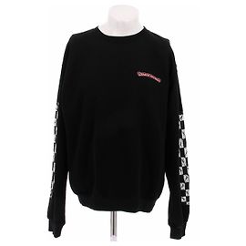 Felpa Chrome Hearts nera stampata in cotone