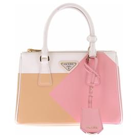 Borsa "Galleria" bianca rosa e pesca - Prada