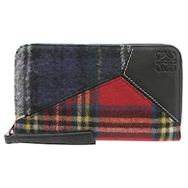 Cartera larga de cuadros tartán Loewe Puzzle