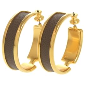 Boucles d'oreilles Hermès Olympe Etoupe avec clous