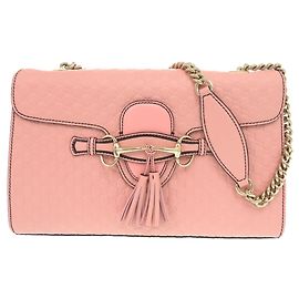 Gucci Emily Schultertasche aus Micro Guccissima Leder