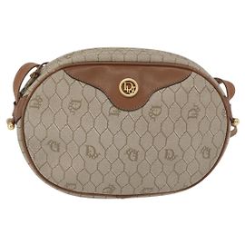 Christian Dior Vintage Honeycomb Canvas and Leather