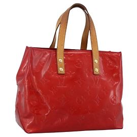 LOUIS VUITTON Monogram Vernis Reade PM Borsa a Mano Rossa M91088 LV Auth LNZ010