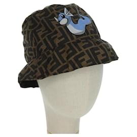 FENDI Zucca Canvas Bucket FENDIxFRGMTxPOKEMON Hat Black Brown Auth 166953SM - Fendi