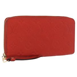LOUIS VUITTON Cartera Larga Zippy Monogram Empreinte Naranja M60775 LV Auth 173020V