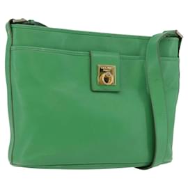 Céline Borsa a Spalla CELINE in Pelle Verde Oro Auth LNZ455A