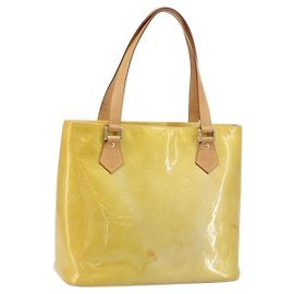 LOUIS VUITTON Bolso de Mano Monogram Vernis Houston Beige M91004 LV Auth ka2805