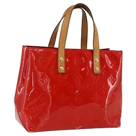 LOUIS VUITTON Monogram Vernis Reade PM Borsa a Mano Rossa M91088 LV Auth gh1831