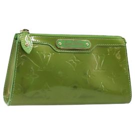LOUIS VUITTON Pochette per cosmetici Monogram Vernis Verde M93649 Auth bs33617