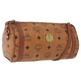 Borsa a Spalla MCM Vicetos Logogram in Pelle PVC Marrone Auth gh1857