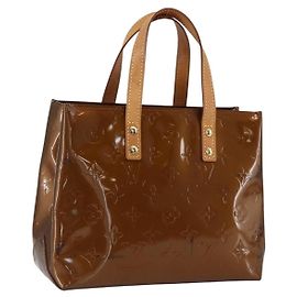 LOUIS VUITTON Borsa a Mano Monogram Vernis Reade PM Bronzo M91146 LV Auth gh1836