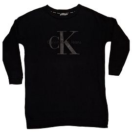 Sudadera negra Calvin Klein Jeans con cremallera lateral
