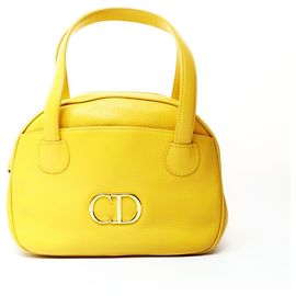 Borsa da bowling in pelle gialla Christian Dior